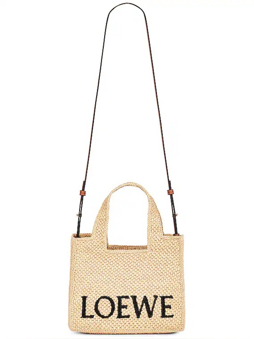 Ibiza Font Beige Woven Raffia Tote Bag